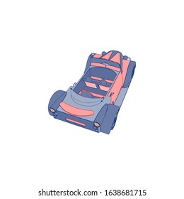 Car on white background - Vector illustration. Сompact hatchback car on white background