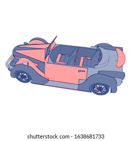 Car on white background - Vector illustration. Сompact hatchback car on white background