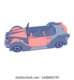 Car on white background - Vector illustration. Сompact hatchback car on white background