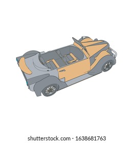 Car on white background - Vector illustration. Сompact hatchback car on white background