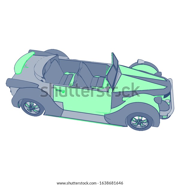 Car on white background - Vector
illustration. Сompact hatchback car on white
background