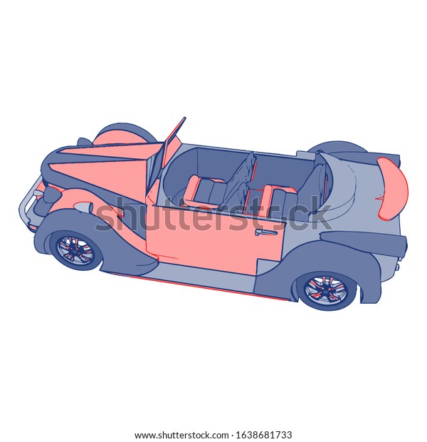 Car on white background - Vector\
illustration. Сompact hatchback car on white\
background