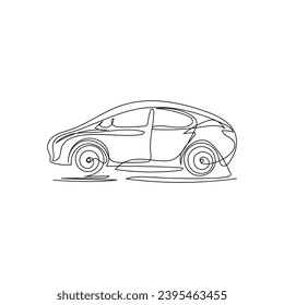 diseño de vectores de arte de una línea de coche
