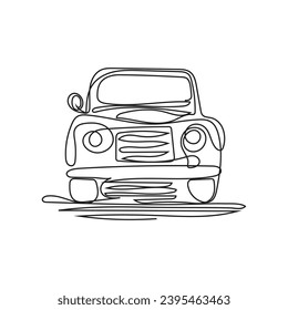 Auto-One-Line-Art-Vektordesign