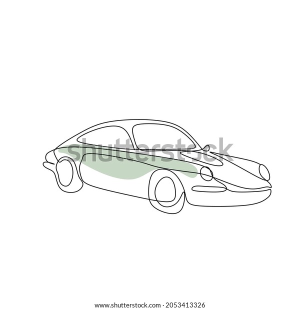 Car one line vector illstration. Minimal line art
transport concept. Continuous line drawing of side view of modern
suv car