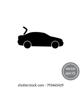 Car with open boot concept, icon, linear sign vector illustration