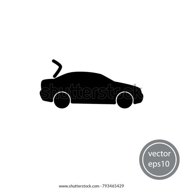 Car with open boot concept, icon, linear\
sign vector illustration