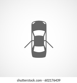 Car With Open Door Flat Icon On White Background