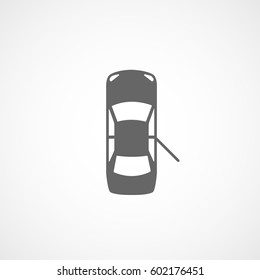Car With Open Door Flat Icon On White Background