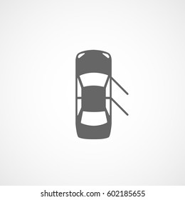 Car With Open Door Flat Icon On White Background