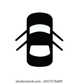 Car with open door icon symbol on white background. 