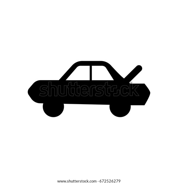 The car with open trunk icon. symbol. Flat\
design. Stock - Vector\
illustration