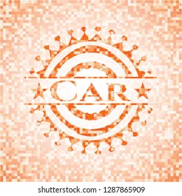 Car orange mosaic emblem