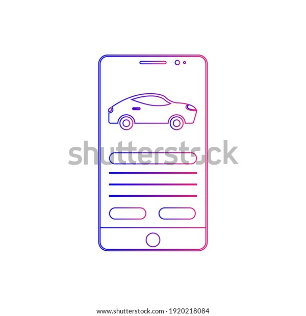Car order online, car in cart, car in mobile, car\
rental app, gps tracking icon with vector illustration and flat\
style.