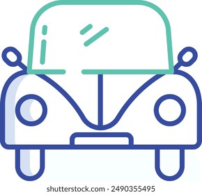 Car outline color vector illustration