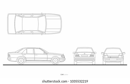 car outline elevation graphic transportation