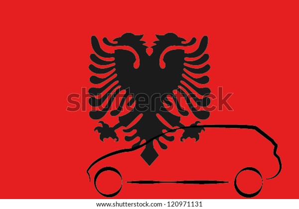 Car Outline Flag\
Albania
