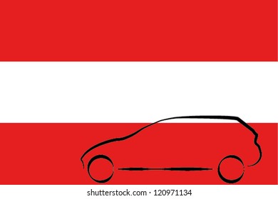 Car Outline Flag Austria