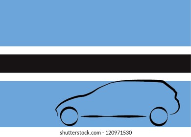 car outline flag Botswana