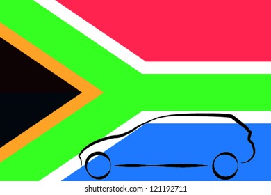 car outline flag south africa