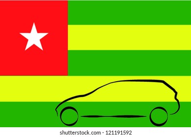 Car outline Flag Togo