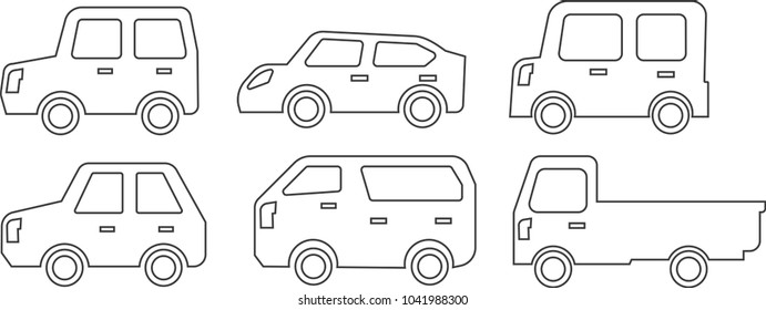 Car outline icon set