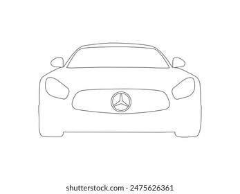 Car Outline icon vector. Car Outline isolated white background. Vector Illustration