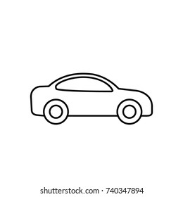 Car Outline Icon. Vector Line Transportation Simple Symbol.