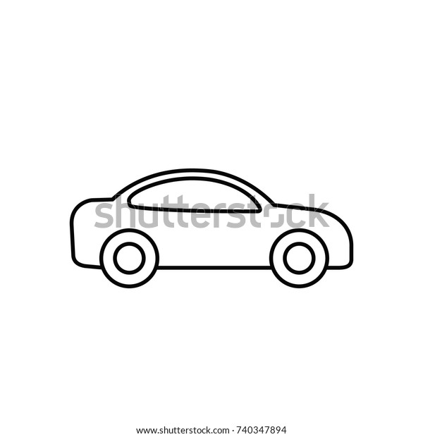 Car outline icon. Vector line transportation\
simple symbol.