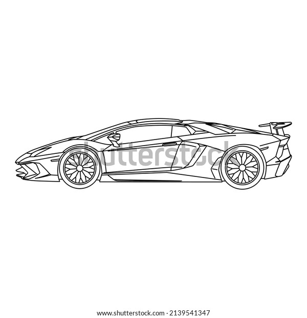 \
car\
outline illustration coloring template for\
kids