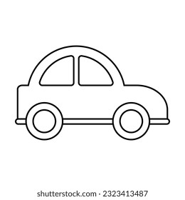 car outline illustration on white background doodle