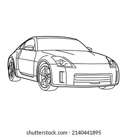 Car Outline Illustration Template Coloring Stock Vector (royalty Free 