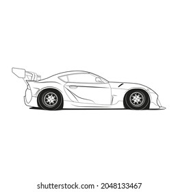 Car outline line art coloring page