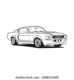 Car outline line art coloring page