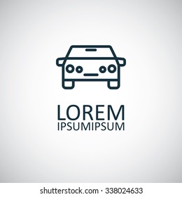 car outline, thin, flat, digital icon for web and mobile