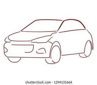 car in outline vector