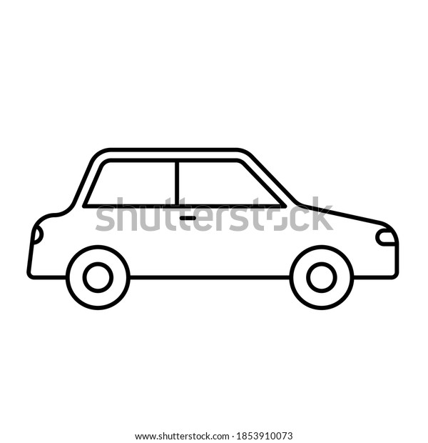 car outline\
vector icons isolated on white. auto car icon for web and ui\
design, mobile apps and print\
products