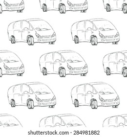 Car outline. Vector illustration. Design element on white backdrop