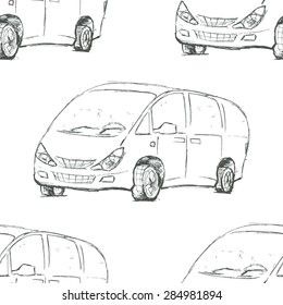 Car outline. Vector illustration. Design element on white backdrop