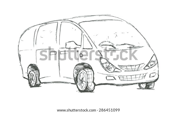 Car outline. Vector illustration. Design element\
on white backdrop