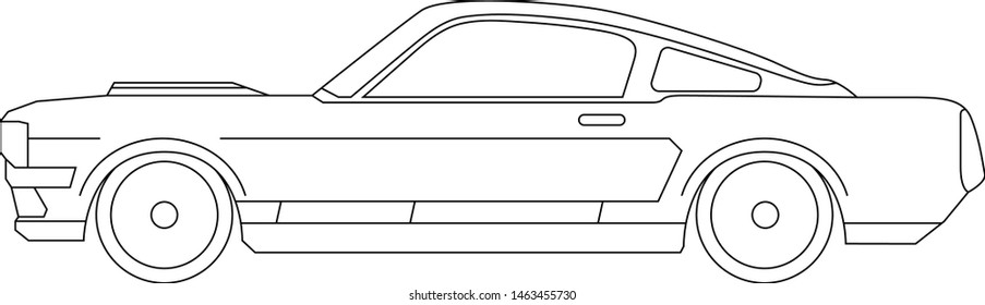 Car outline vector illustration, Transportation concept