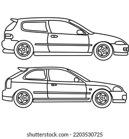 car outline vector image for coloring book.
