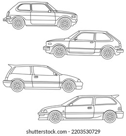 car outline vector image for coloring book.
