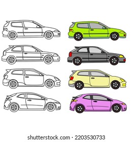 car outline vector image for coloring book.
