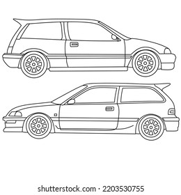 car outline vector image for coloring book.
