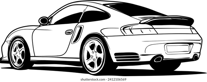 Car outline vector image. Vehicle art.