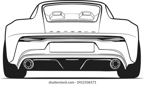 Car outline vector image. Vehicle art.