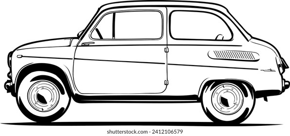 Car outline vector image. Vehicle art.