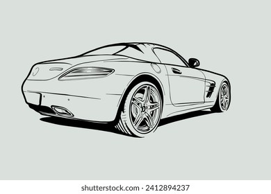 Car outline vector image. Vehicle art.