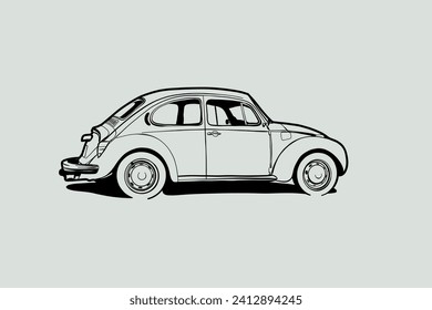 Car outline vector image. Vehicle art.